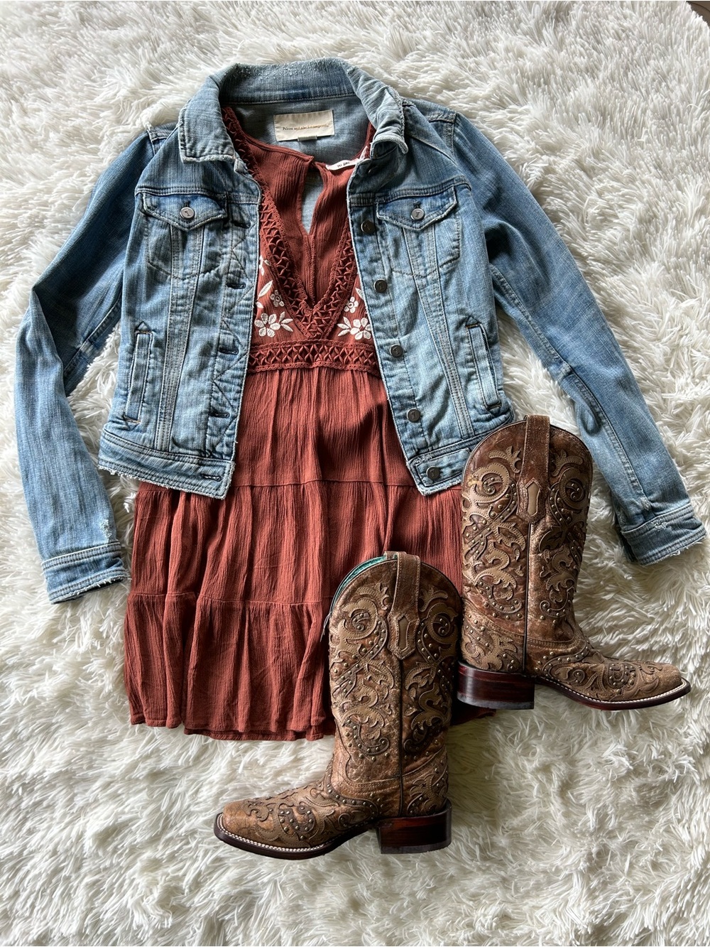 Francesca’s | Embroidered Tiered Mini Dress